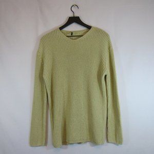 Isda & Co Yellow Crew Neck Loose Knit Pull Over Long Sleeve Sweater